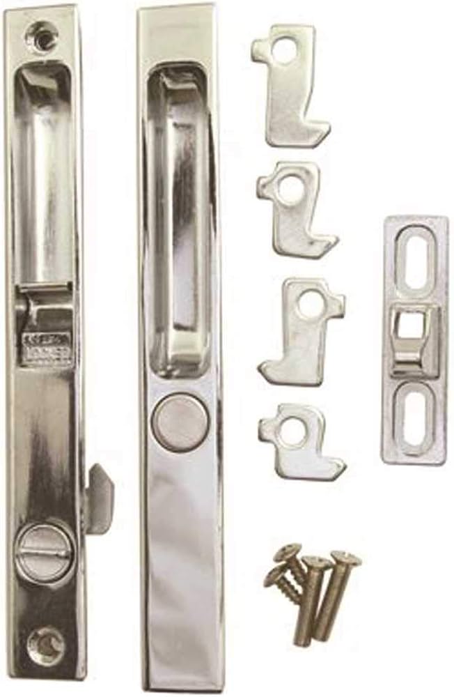 (DL-503) Pan-Am Flush Mount Lock Set for Sliding Doors, 6-5/8" Hole Space - Garage and Sliding Door Hardware